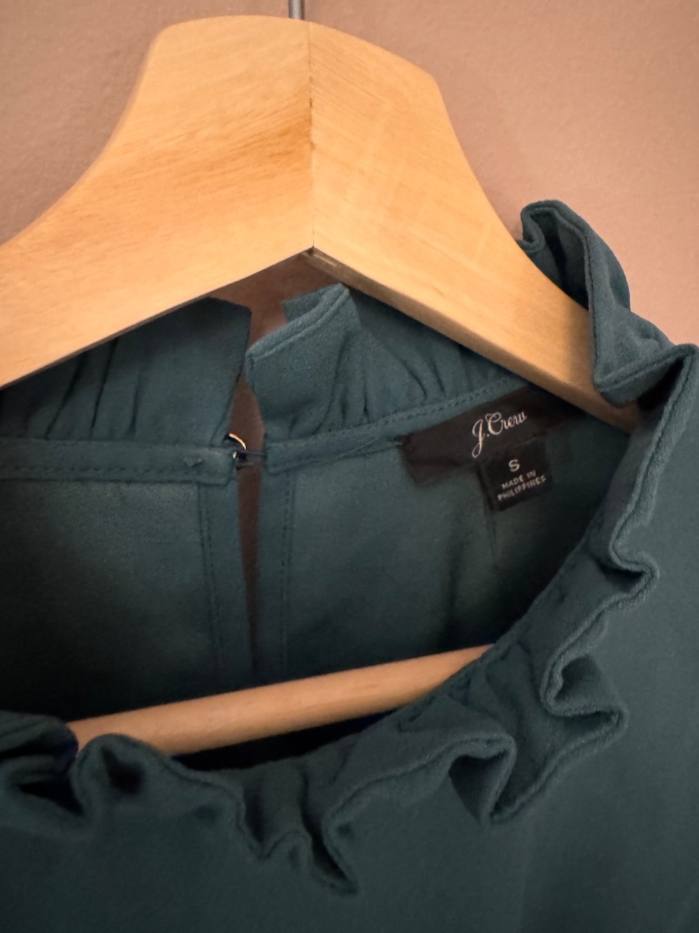 J.Crew Emerald Long Sleeve Blouse - Picture 2 of 6